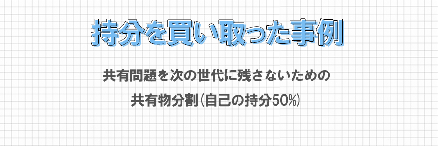 他の共有持分者から共有持分を買い取った事例